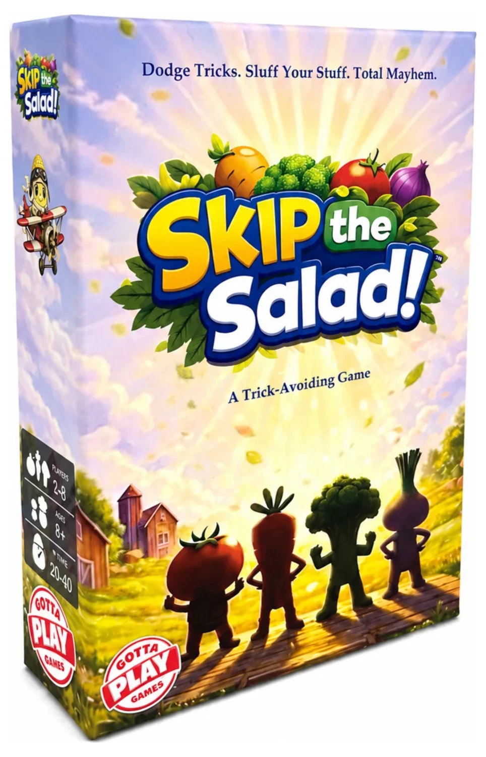 Skip the Salad card game box